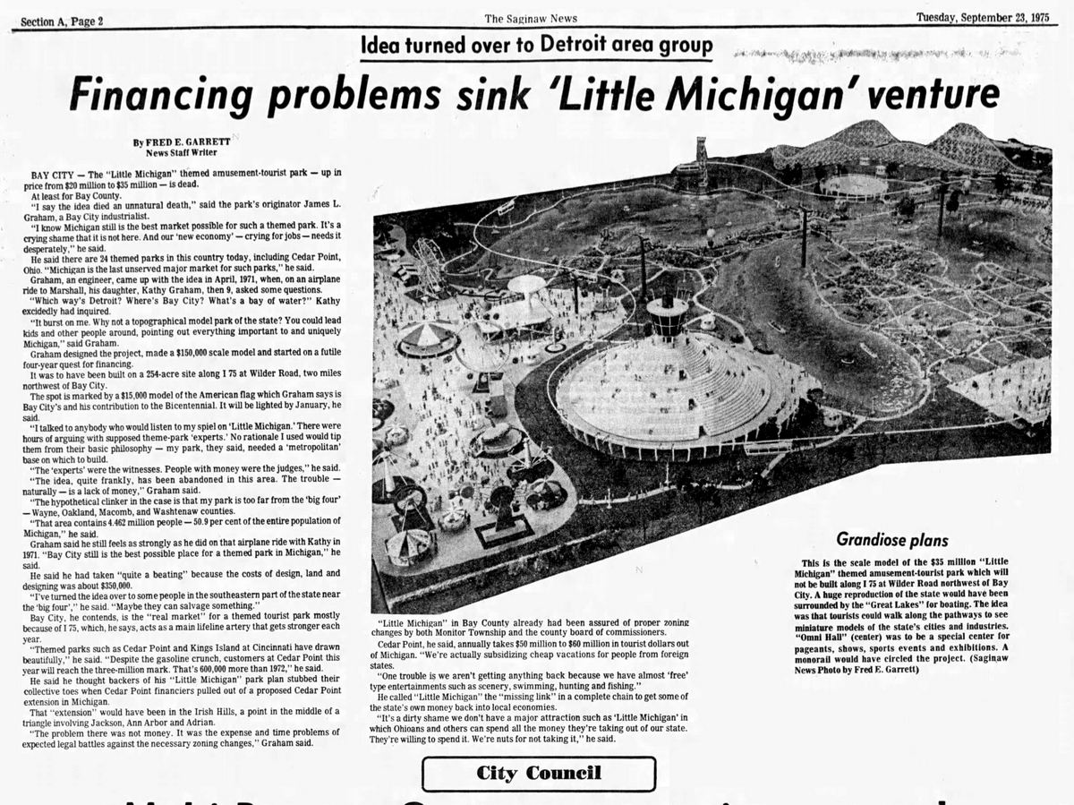 Cedar Point II, Irish Hills Amusement Park, Kingdom of Adventure, Little Michigan - Little Michigan Sept 1975 (newer photo)